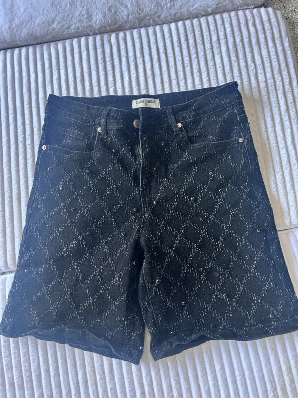 Almost Someday Black Denim Shorts